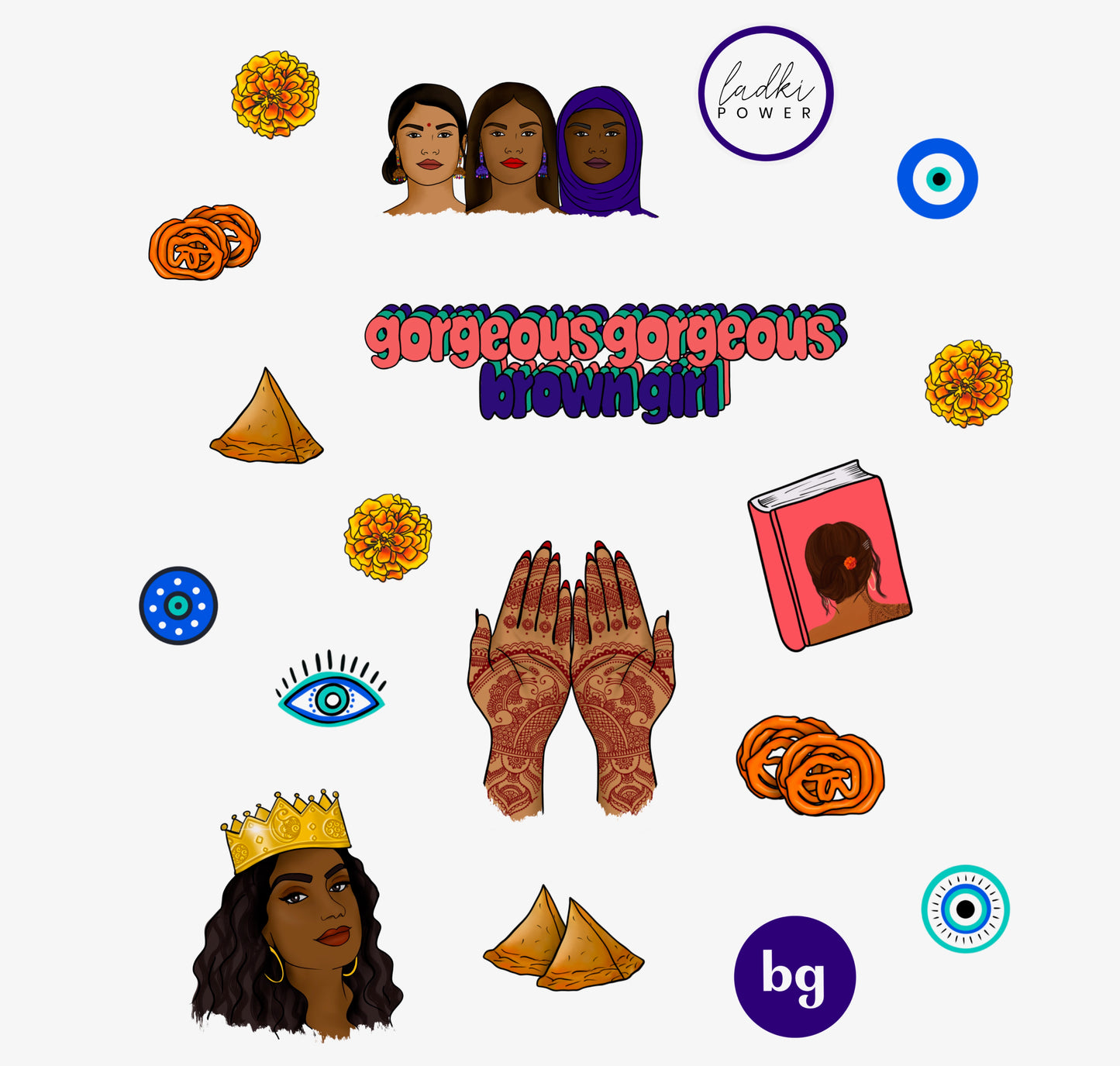 Gorgeous Gorgeous Brown Girl Sticker Sheet